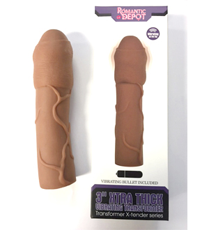 VIP 3 inch Vibrating Penis Extension (Tan)